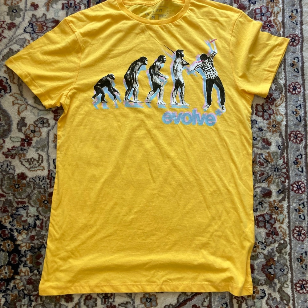 Topshop Yellow Evolve Graphic Tee - Brand New w/ Tags